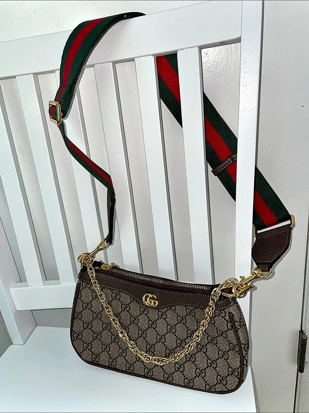 Monogram Shoulder Bag in Brown Like New